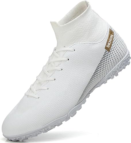 WOWEI Fußballschuhe Herren High Top Spike Cleats Outdoor Athletics Professionelle Fussballschuhe Kinder Trainingsschuhe Fußballschuhe Sportschuhe Wettkampf (FBM-X1, 40EU) von WOWEI