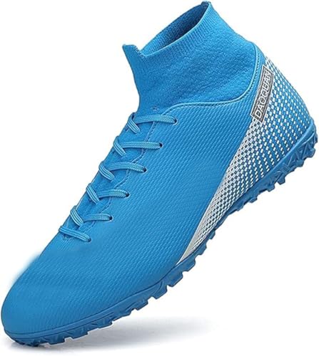 WOWEI Fußballschuhe Herren High Top Spike Cleats Outdoor Athletics Professionelle Fussballschuhe Kinder Trainingsschuhe Fußballschuhe Sportschuhe Wettkampf (FBM-X3, 42EU) von WOWEI