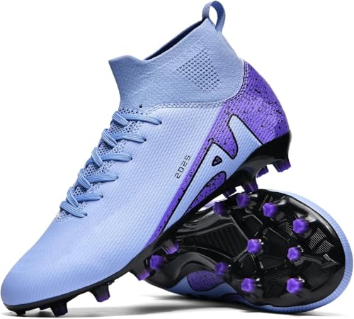 WOWEI Fußballschuhe Herren High Top Spike Cleats Outdoor Athletics Professionelle Fussballschuhe Kinder Trainingsschuhe Fußballschuhe Sportschuhe Wettkampf (IQJ-C15, 36EU) von WOWEI