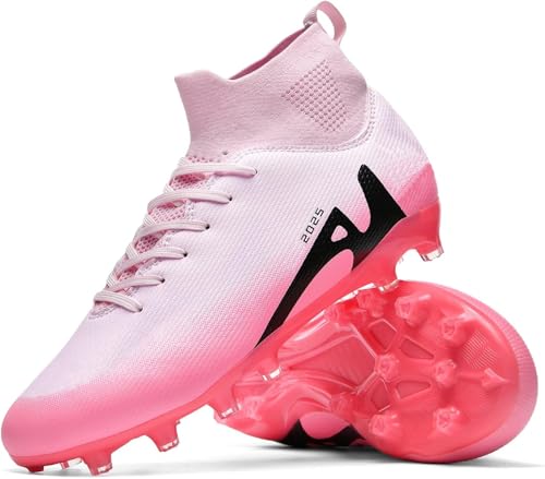 WOWEI Fußballschuhe Herren High Top Spike Cleats Outdoor Athletics Professionelle Fussballschuhe Kinder Trainingsschuhe Fußballschuhe Sportschuhe Wettkampf (IQJ-C18, 43EU) von WOWEI