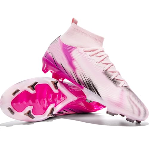 WOWEI Fußballschuhe Herren High Top Spike Cleats Outdoor Athletics Professionelle Fussballschuhe Kinder Trainingsschuhe Fußballschuhe Sportschuhe Wettkampf (MJB-R1, 37EU) von WOWEI