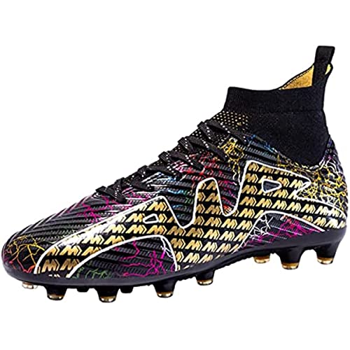 WOWEI Fußballschuhe Herren High Top Spike Cleats Outdoor Athletics Spikes Professionelle Fußballschuhe Trainingsschuhe Kinder Herren Turnschuhe Sport Fußball Stiefel (2 YQA, 33EU) von WOWEI