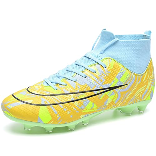 WOWEI Fußballschuhe Herren High Top Spike Cleats Outdoor Athletics Spikes Professionelle Fußballschuhe Trainingsschuhe Kinder Herren Turnschuhe Sport (BT-C5, 33EU) von WOWEI