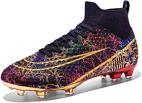 WOWEI Fußballschuhe Herren High Top Stollen Spike Cleats Trainingsschuhe Sport Outdoor Fußballschuhe Kinder Unisex Professionelle Fussballschuhe Sport (2 ATG, 38EU) von WOWEI