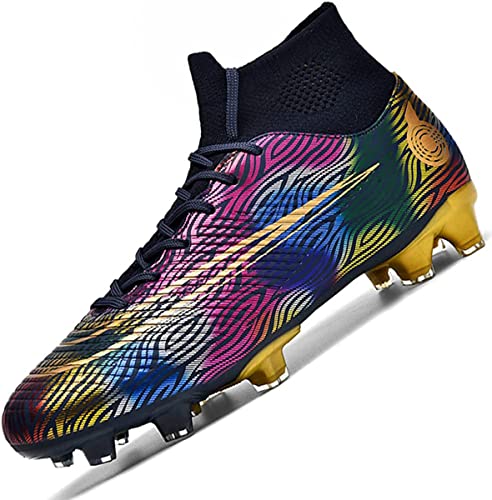 WOWEI Fußballschuhe Herren High Top Stollen Spike Cleats Trainingsschuhe Sport Outdoor Fußballschuhe Kinder Unisex Professionelle Fussballschuhe Sport Fußball Stiefel (Farbe 22 at, 38EU) von WOWEI