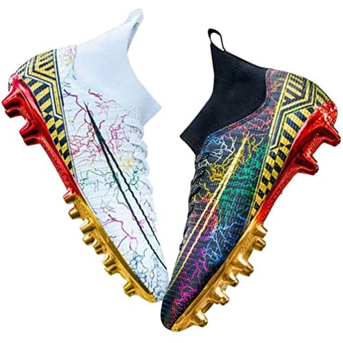 WOWEI Fußballschuhe Herren High Top Stollen Spike Cleats Trainingsschuhe Sport Outdoor Fußballschuhe Kinder Unisex Professionelle Fussballschuhe Sport Fußball Stiefel Wettkampf (35EU) von WOWEI