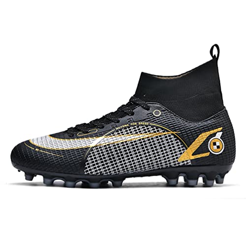 WOWEI Fußballschuhe Herren Jungen High Top Spike Cleats Outdoor Athletics Professionelle Trainingsschuhe Fußballschuhe Jungen Kinder Herren Sport Fußball Schuhe Wettkampf (39EU) von WOWEI