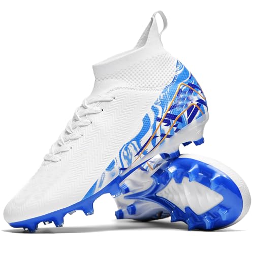 WOWEI Fußballschuhe Herren Professionelle Fussballschuhe High Top Spike Cleats Outdoor Athletics Fußballschuhe Jungen Trainingsschuhe Turnschuhe (FUT-4, 35EU) von WOWEI