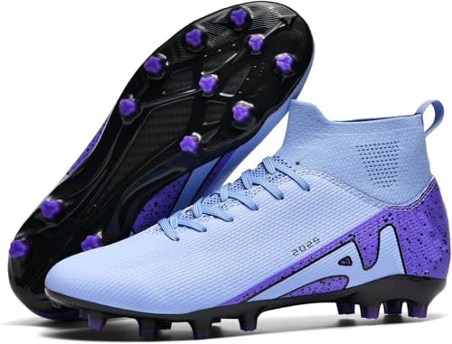 WOWEI Fußballschuhe Herren Professionelle Fussballschuhe High Top Spike Cleats Outdoor Athletics Fußballschuhe Jungen Trainingsschuhe Turnschuhe (Fuss-10, 44EU) von WOWEI