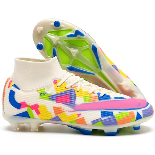 WOWEI Fußballschuhe Herren Professionelle Fussballschuhe High Top Spike Cleats Outdoor Athletics Fußballschuhe Jungen Trainingsschuhe Turnschuhe (Fuss-16, 41EU) von WOWEI