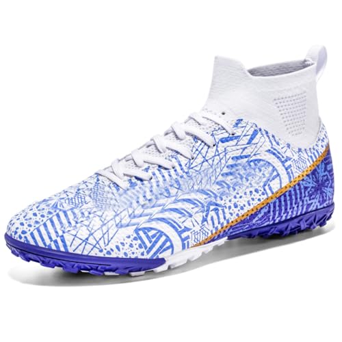 WOWEI Fußballschuhe Herren Professionelle Fussballschuhe High Top Spike Cleats Outdoor Athletics Fußballschuhe Jungen Trainingsschuhe Turnschuhe (Fuss-22, 40EU) von WOWEI