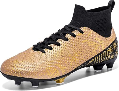 WOWEI Fußballschuhe Herren Professionelle Fussballschuhe High Top Spike Cleats Outdoor Athletics Fußballschuhe Jungen Trainingsschuhe Turnschuhe (Fuss-26, 39EU) von WOWEI