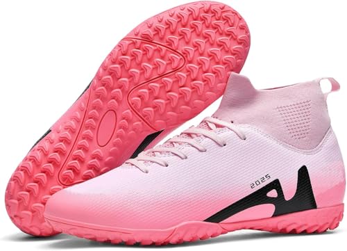 WOWEI Fußballschuhe Herren Professionelle Fussballschuhe High Top Spike Cleats Outdoor Athletics Fußballschuhe Jungen Trainingsschuhe Turnschuhe (Fuss-27, 39EU) von WOWEI