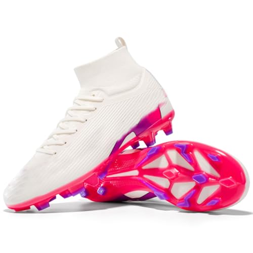 WOWEI Fußballschuhe Herren Professionelle Fussballschuhe High Top Spike Cleats Outdoor Athletics Fußballschuhe Jungen Trainingsschuhe Turnschuhe (Fuss-5, 41EU) von WOWEI