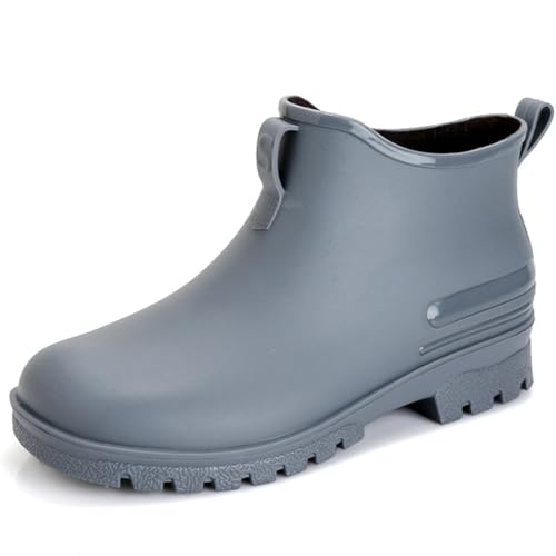 WOWEI Gummistiefel Damen Stiefel Frauen Halbhoch Kurz Regenstiefel Segelstiefel Wasserdicht Winddicht Gummistiefeletten Regenschuhe Anti-Rutsch Halbgummistiefel Gartenschuhe (Chels-15, 39EU) von WOWEI