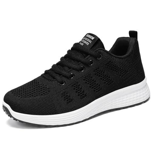WOWEI Laufschuhe Damen Atmungsaktiv Turnschuhe Damen Schnürer Leichte Straßenlaufschuhe Sportschuhe Stoßfest Walkingschuhe Outdoor Athletisch Sneaker für Gym Jogging (Gym-S10, 41EU) von WOWEI