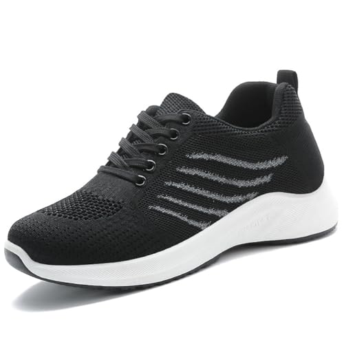 WOWEI Laufschuhe Damen Atmungsaktiv Turnschuhe Damen Schnürer Leichte Straßenlaufschuhe Sportschuhe Stoßfest Walkingschuhe Outdoor Athletisch Sneaker für Gym Jogging (Gym-S17, 41EU) von WOWEI