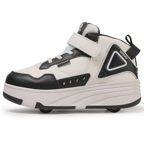 WOWEI Schuhe mit Rollen für Jungen Mädchen Skateboardschuhe Sportschuhe Rollschuhe Kinder Erwachsene 2-in-1-Multifunktionsrollschuhe Sneakers Mit Rollen Outdoorschuhe (BZX-CK5, 40) von WOWEI