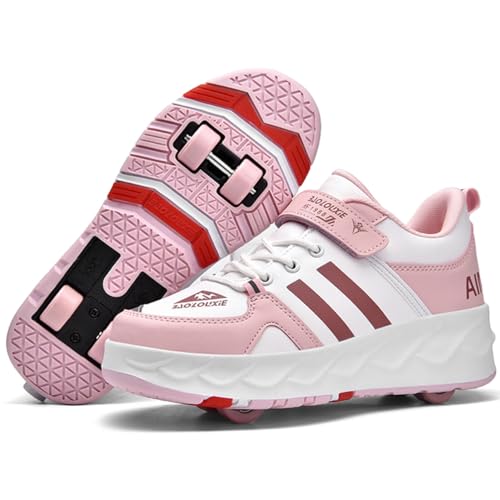 WOWEI Schuhe mit Rollen für Jungen Mädchen Skateboardschuhe Sportschuhe Rollschuhe Kinder Erwachsene 2-in-1-Multifunktionsrollschuhe Sneakers Mit Rollen Outdoorschuhe (BZX-CK7, 37) von WOWEI