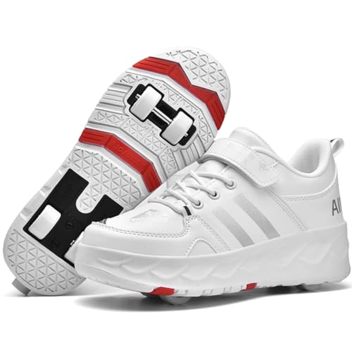 WOWEI Schuhe mit Rollen für Jungen Mädchen Skateboardschuhe Sportschuhe Rollschuhe Kinder Erwachsene 2-in-1-Multifunktionsrollschuhe Sneakers Mit Rollen Outdoorschuhe (BZX-CK9, 40) von WOWEI