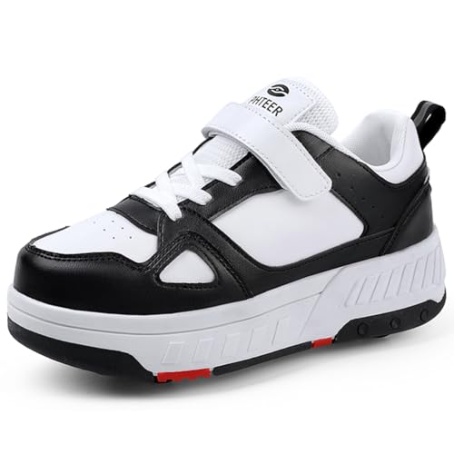 WOWEI Schuhe mit Rollen für Jungen Mädchen Skateboardschuhe Sportschuhe Rollschuhe Kinder 2-in-1-Multifunktionsrollschuhe Sneakers Mit Rollen Outdoorschuhe (BZX-T3, 36EU) von WOWEI