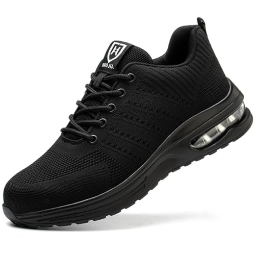 WOWEI Sicherheitsschuhe Arbeitsschuhe Herren Damen Leichte Atmungsaktive Sportliche Stahlkappenschuhe Schutzschuhe rutschfeste Sicherheit Sneaker mit Stahlkappe (Schuhe-1, 42EU) von WOWEI