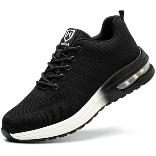 WOWEI Sicherheitsschuhe Arbeitsschuhe Herren Damen Leichte Atmungsaktive Sportliche Stahlkappenschuhe Schutzschuhe rutschfeste Sicherheit Sneaker mit Stahlkappe (Schuhe-2, 45EU) von WOWEI