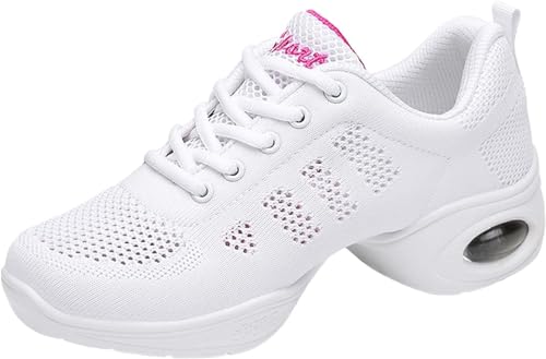 WOWEI Tanzschuhe Damen Split Sole Athletic Schuhe Trainer Leichte Jazz Fersenschuhe Luftkissen Schuhe Tanz Training Tanzsneaker Laufschuhe Jazzdance Schuhe (Tanz-J2, 40EU) von WOWEI