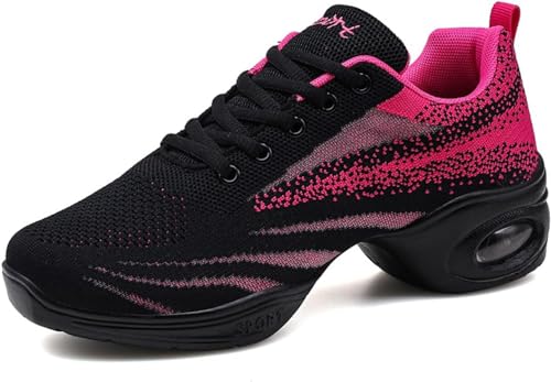 WOWEI Tanzschuhe Damen Split Sole Athletic Schuhe Trainer Leichte Jazz Fersenschuhe Luftkissen Schuhe Tanz Training Tanzsneaker Laufschuhe Jazzdance Schuhe (Tanz-J21, 37EU) von WOWEI
