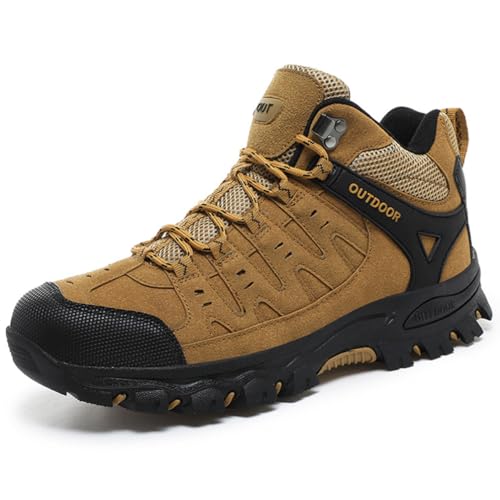 WOWEI Wanderstiefel Herren Damen Wanderschuhe wasserdichte Outdoorschuhe rutschfeste Mid Kletterschuhe Atmungsaktiv Trekking Hiking Schuhe Wanderhalbschuhe (Wand-T38, 40EU) von WOWEI