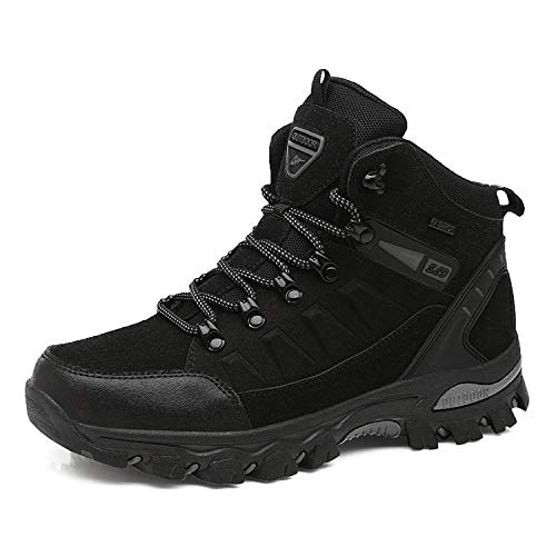 WOWEI Wanderstiefel Wanderschuhe wasserdichte Outdoor Sportlich Gleitsicher Bequem Leicht Bergstiefel Trekking Schuhe Damen Herren Wanderhalbschuhe, Black-1, 43 EU von WOWEI