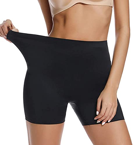 WOWENY Nahtlos Bauchweg Unterhose mit Bein Damen Miederslips Bauchweg Höschen Schlüpfer Miederpants Boxershort Miederhose Panties, Schwarz, M(36~38) von WOWENY