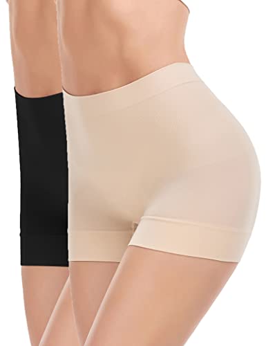 WOWENY Shapewear Damen bauchweg Nahtlose Miederhose Unterhose Damen Kurze Leggings Miederpants Unterwäsche stark formend für Alltag,Schwarz und Weiß,XXL von WOWENY