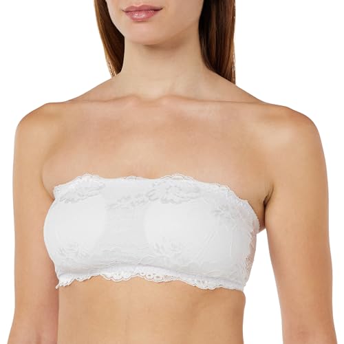 WOWENY BH Spitze Damen Trägerlos Büstenhalter ohne Träger oder Durchsichtige Träger Tube Top BH Oberteil Bandeau mit eingefügten Pads von WOWENY