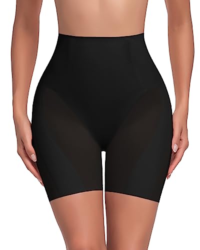 WOWENY Bauchweg Unterhose Damen Hohe Taille Miederhose mit Bein Stark Formend Po Push Up Shapewear Shaping Unterwäsche für Damen(Schwarz, M) von WOWENY