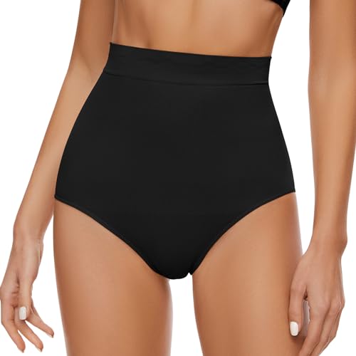 WOWENY Bauchweg Unterhose Damen Shapewear Figurformende Miederslips Shaping Unterwäsche Hohe Taille Miederhose Body Shaper Elastisch Anti-Rutsch Miederpant[Schwarz, 4XL] von WOWENY