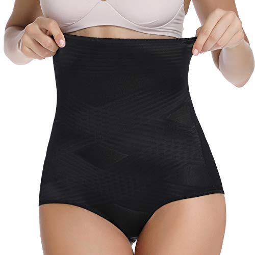 WOWENY Bauchweg Unterhose Damen Shapewear Miederhose Bauch Weg Stark Formend Taillenslip Bauchweg String Hoher Taille Taillenformen Atmungsaktive Tailliert Slip, Schwarz, S(34) von WOWENY