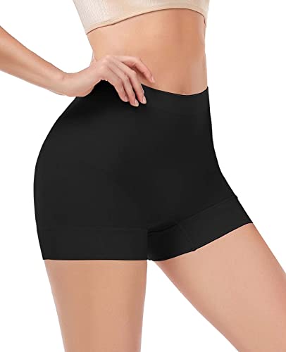 WOWENY Damen Unterhose Boxershorts Shapewear Licht Shaping Shorts Nahtlose Panties Miederpants Miederhose, Schwarz Größe L von WOWENY