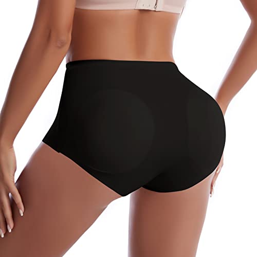 WOWENY Damen Butt Lifter Unterhose Po Push Up Miederhose Damen Bauchweg Unterhose Damen Sexy Shapewear Formend Miederslips Padded Höschen Schwarz XL von WOWENY