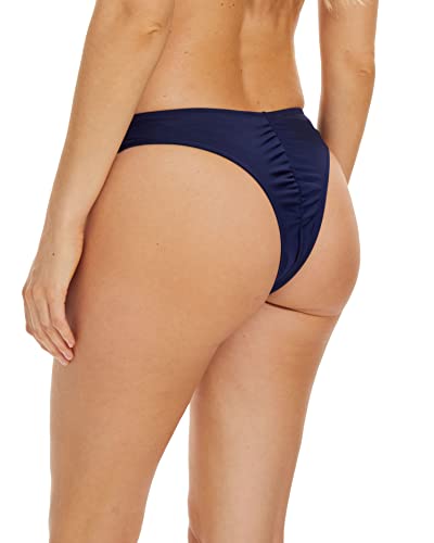 WOWENY Damen Sexy Bikinihose Bikini Slip Bauchweg Niedrige Taille Badehose Strandhose Grosse Grössen für Frauen，#Blau,M von WOWENY