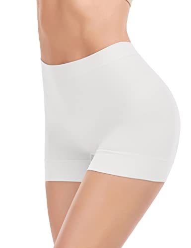 WOWENY Damen Shapewear Figurenformend Miederpants Miederhose Body Shape Bauch Kontrolle Unterwäsche BoxershortsNahtlose Unterwäsche,Weiß,S von WOWENY