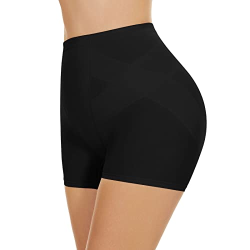 WOWENY Damen bauchweg Unterhose Miederhose Bauchweg stark Figurenformend Shapewear Nahtlose Kurze Leggings Miederpants Unterwäsche,Schwarz,S von WOWENY