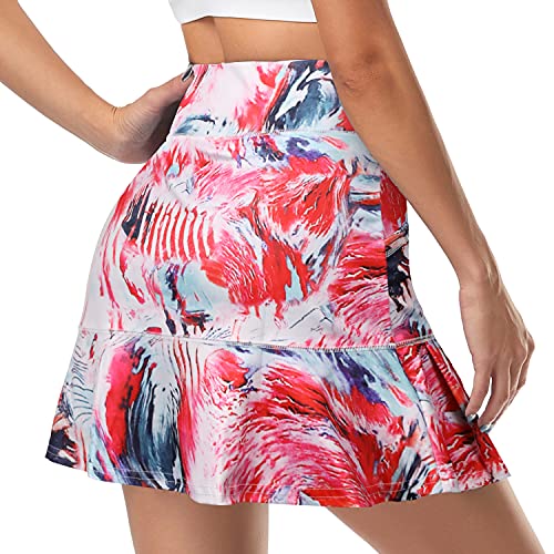 WOWENY Damen Tennis Skort Tennisröcke Sport Hosenrock Rock Sommer Minirock Golfrock mit Tasche & Innenhose für Laufen Tennis Golf Uv-Schutz Outdoor Reise von WOWENY