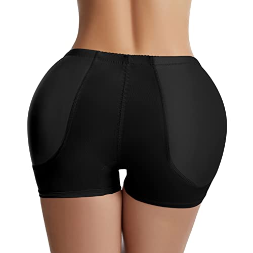 WOWENY Hüften Push Up Hose Damen Po Push Up Unterhose Hip Enhancer Shapewear Butt Lifter Höschen Po Heber Gepolstert(Schwarz, XL) von WOWENY