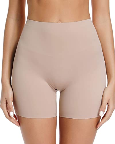 WOWENY Damen Rock kurz Skimmies Unterhose Nahtlos Sicherheitshose Miederslip Damen Figurformende Miederpants Short Leggings Anti-Chafing (Z-Beige, 3XL) von WOWENY