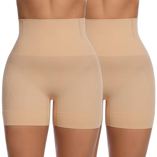 WOWENY Miederhose Damen Bauchweg Shapewear mit Bein Miederpants Stark Formend Unterwäsche Figurformend Unterhosen Shaping Hose(Hautfarbe*2, XXL) von WOWENY