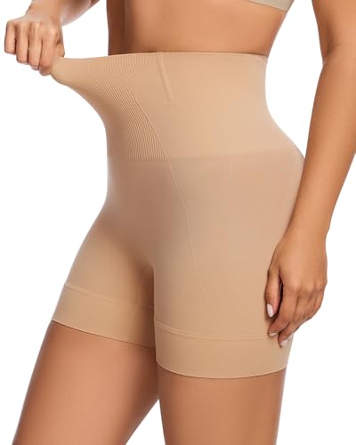 WOWENY Miederhose Damen Bauchweg Shapewear mit Bein Miederpants Stark Formend Unterwäsche Figurformend Unterhosen Shaping Hose(Hautfarbe, L) von WOWENY