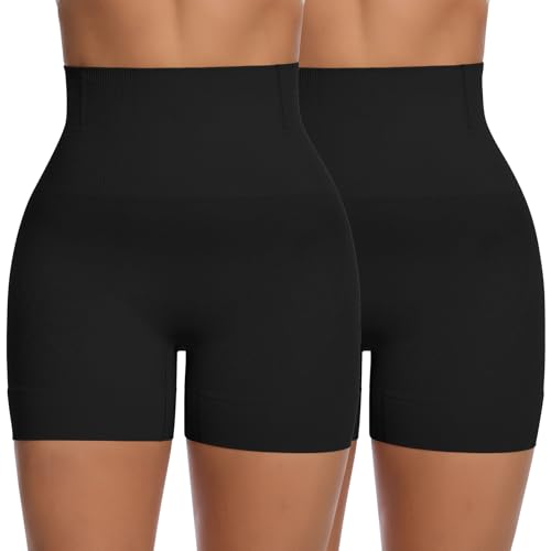 WOWENY Miederhose Damen Bauchweg Shapewear mit Bein Miederpants Stark Formend Unterwäsche Figurformend Unterhosen Shaping Hose(Schwarz*2, XL) von WOWENY