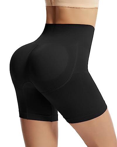 WOWENY Po Push Up Unterhose Damen Butt Lifter Shapewear Bauchweg Hohe Taille Po Heber Unterwäsche mit Abnehmbare Polster Miederpants Höschen(Schwarz, M) von WOWENY