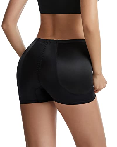 WOWENY Po Push up Unterhose Damen Bauchweg Padded Höschen Miederhose mit Bein Hip Enhancer Shapewear Miederslips Shaping Unterwäsche Schwarz XL von WOWENY